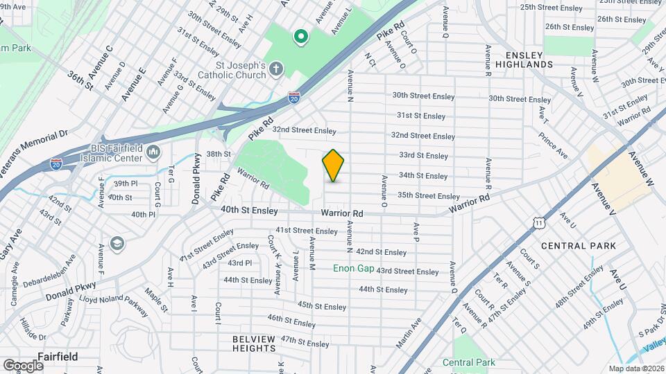 1306 35th Street Ensley Map and Location Details