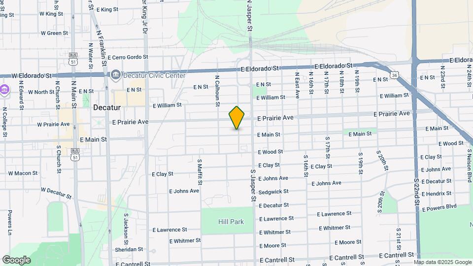 105 N Illinois St Map and Location Details