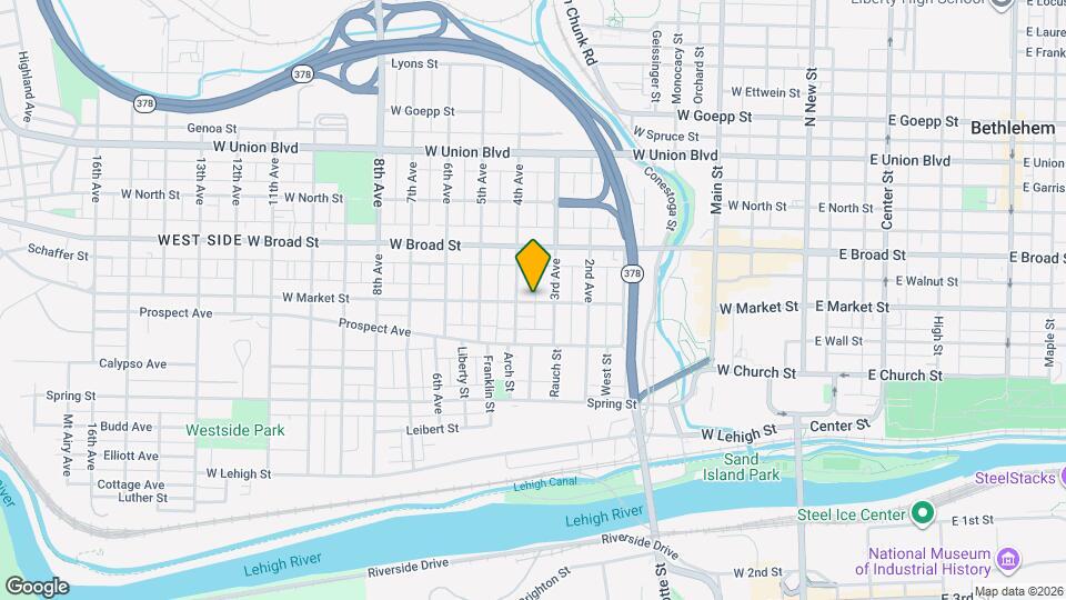 421 W Market St Map and Location Details