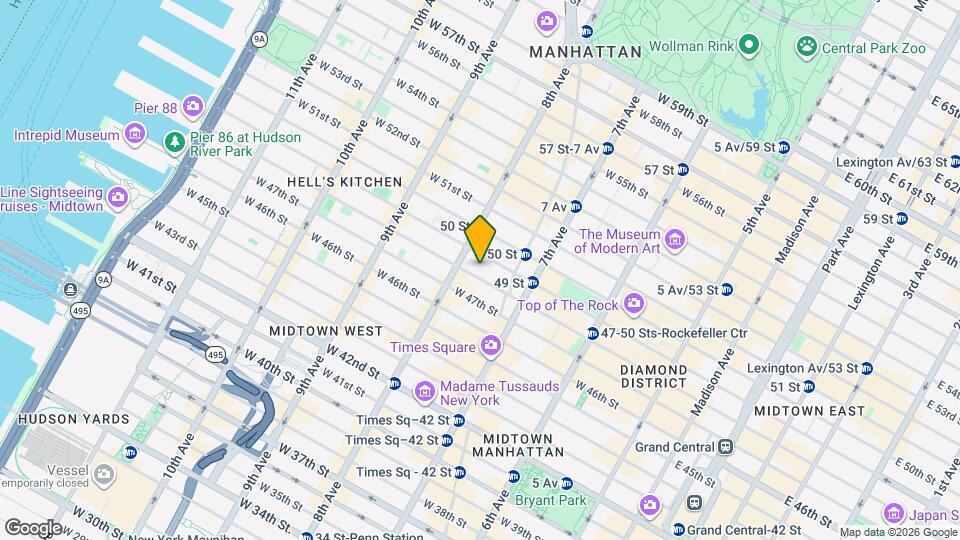 227 W 48th St Map and Location Details