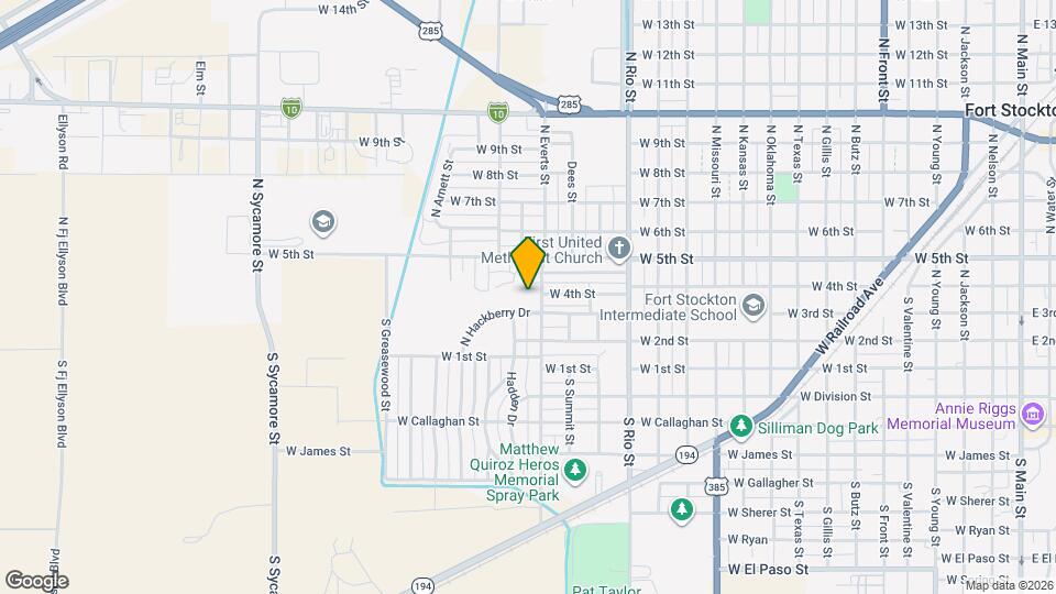Fort Stockton Manor Apartments Map and Location Details