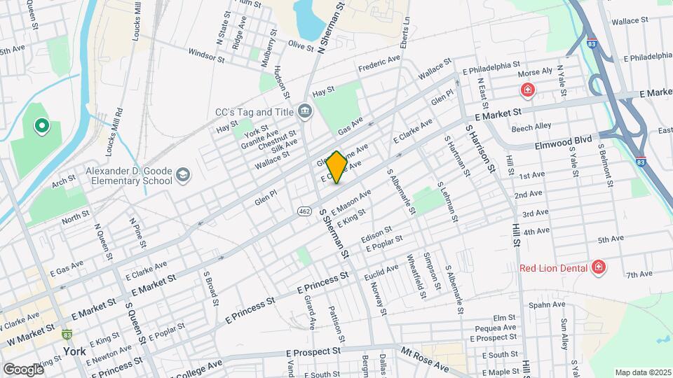 839 E Market St Map and Location Details