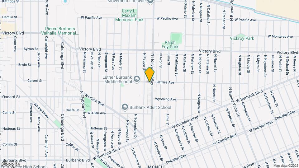 1799 Hollywood Way Mapa y Detalles de la Ubicación