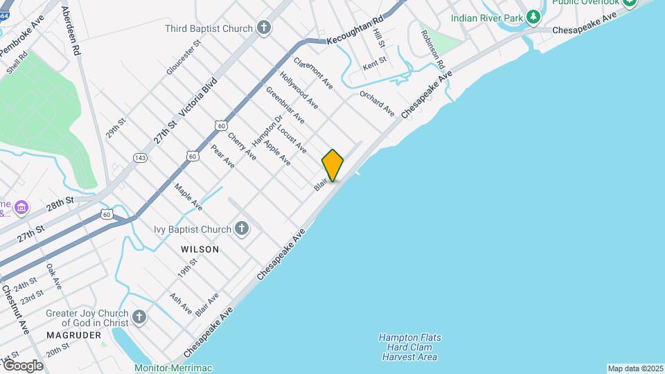 911 Chesapeake Ave Map and Location Details