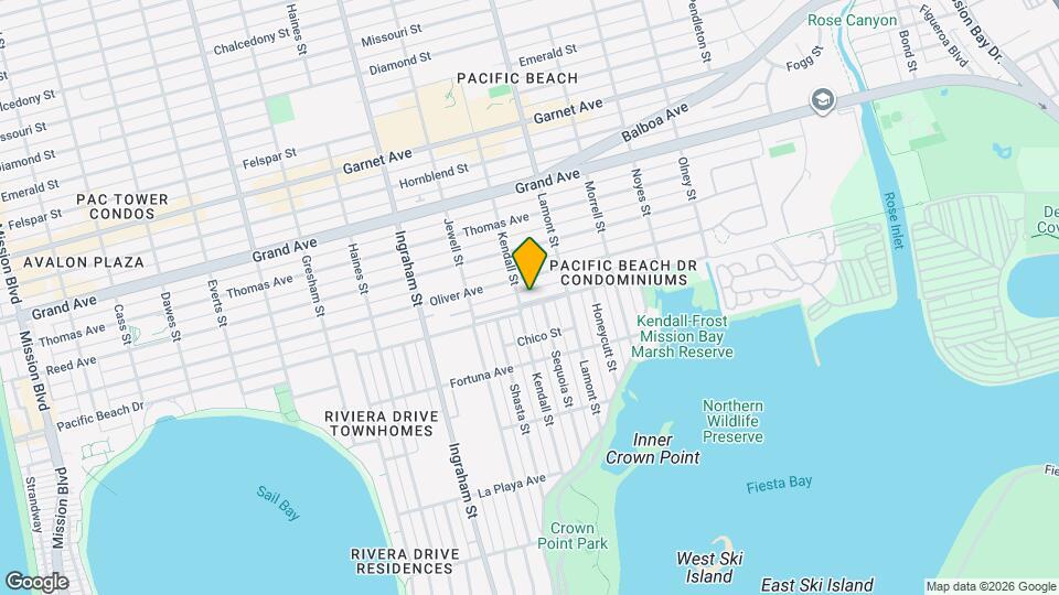 1814 Pacific Beach Dr Mapa y Detalles de la Ubicación