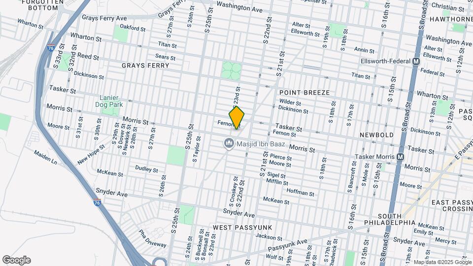 1644 Point Breeze Ave Map and Location Details