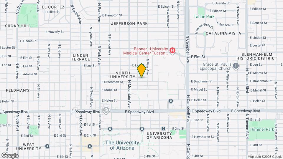 1421 E Drachman St Map and Location Details