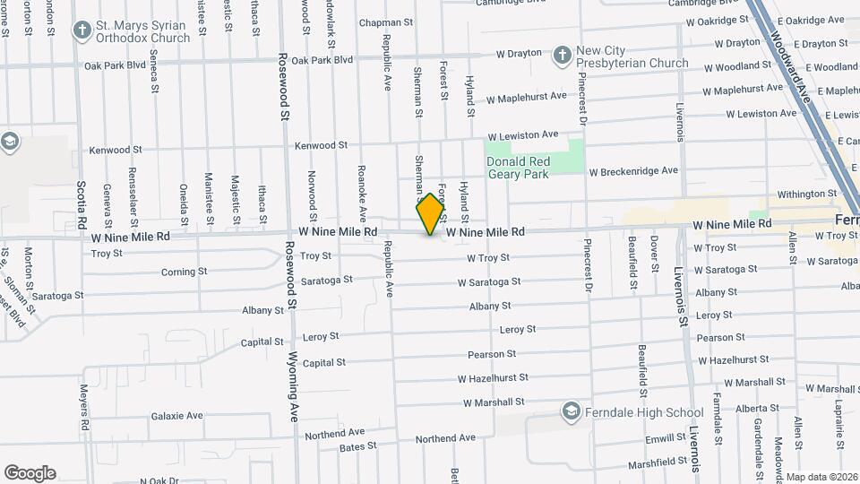 1547 W Nine Mile Rd Mapa y Detalles de la Ubicación