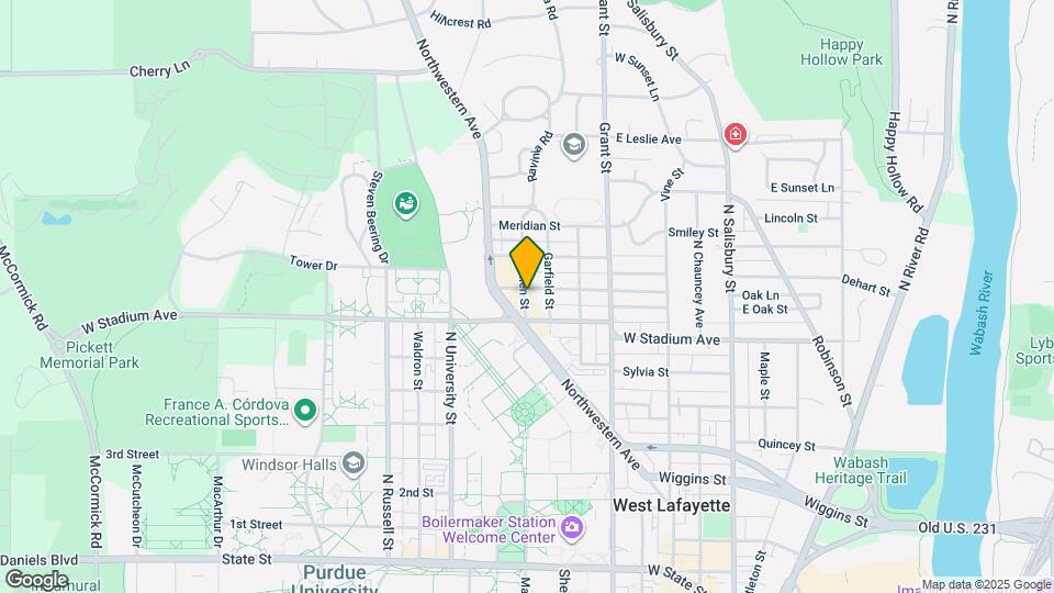 617 Evergreen St Map and Location Details