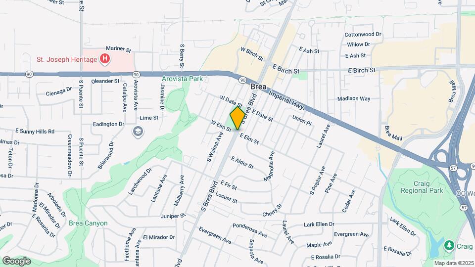 1 S Brea Blvd Map and Location Details