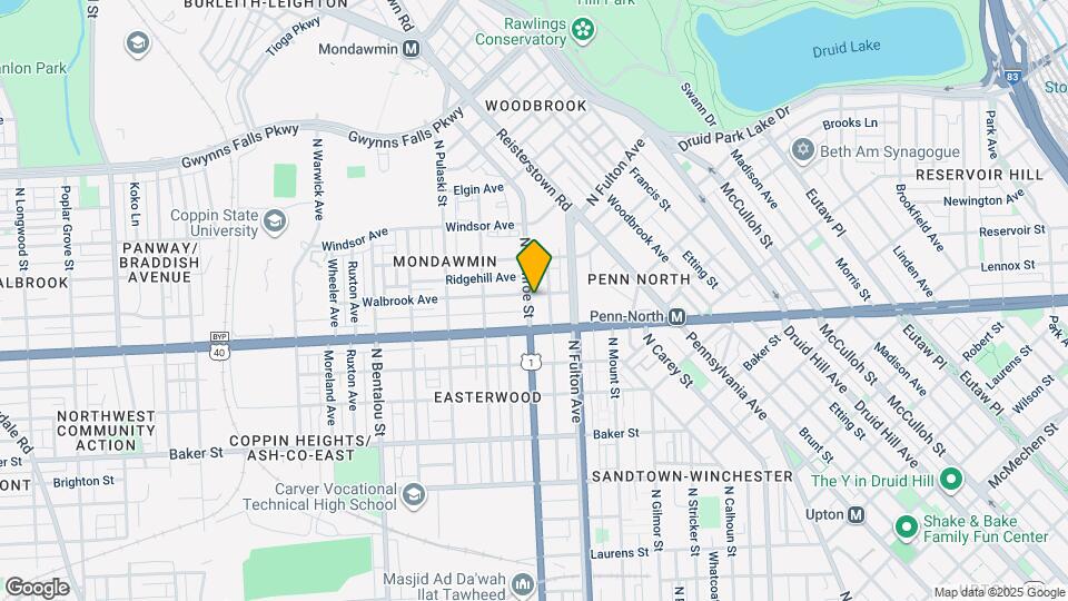 1833 Walbrook Ave Map and Location Details