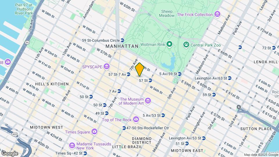 127 W 56th St Map and Location Details