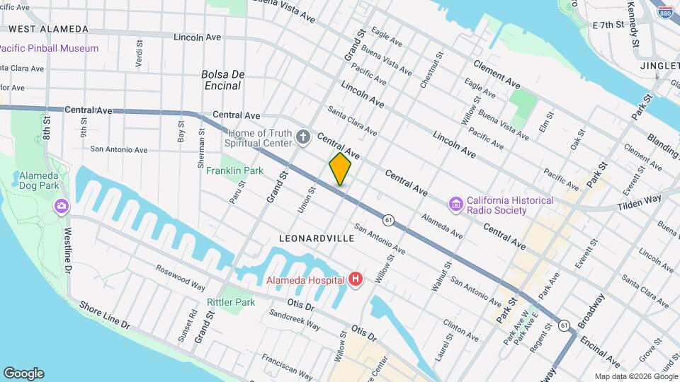 1821 Encinal Ave Map and Location Details