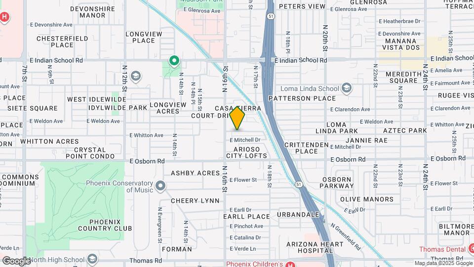 1619 E Whitton Ave Map and Location Details