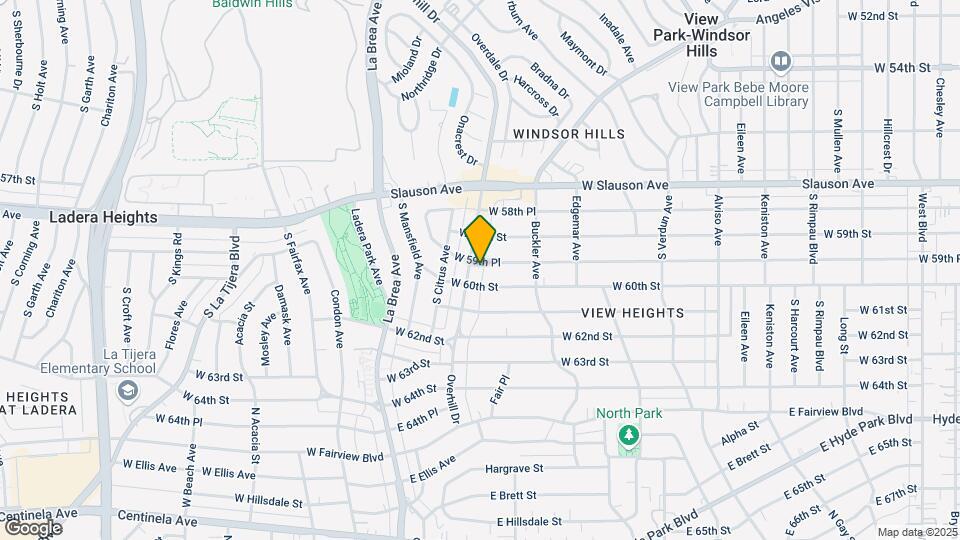 5958 Overhill Dr Map and Location Details