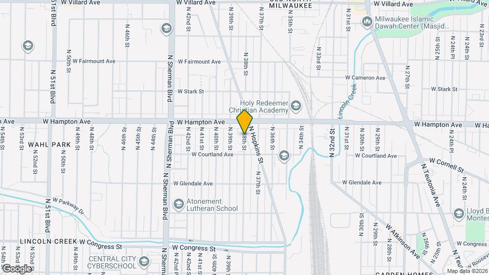 4752 N 38th St Map and Location Details