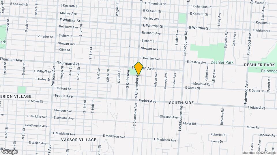 1342 S Champion Ave Map and Location Details