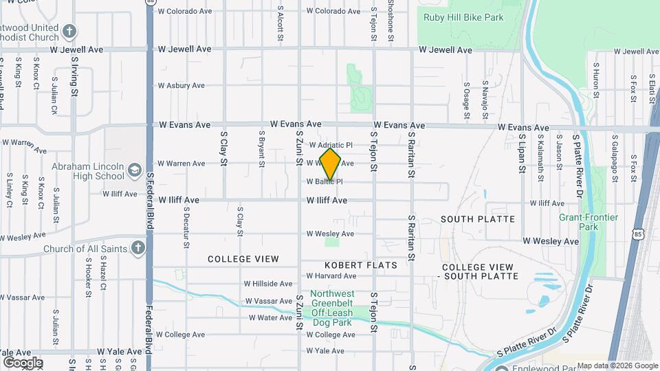 2226 W Baltic Pl Map and Location Details