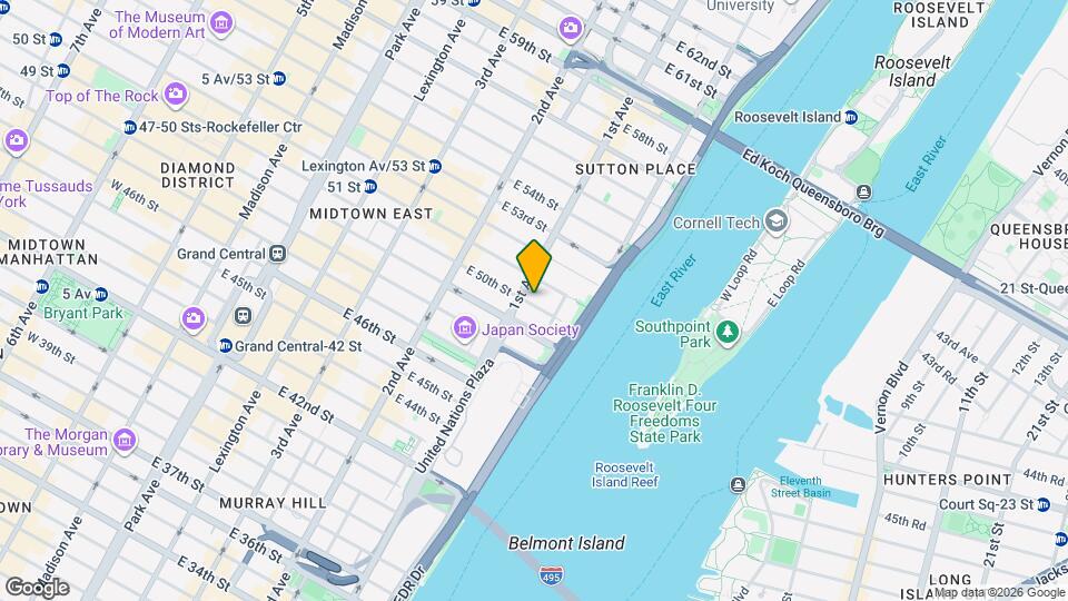 411 E 50th St Map and Location Details