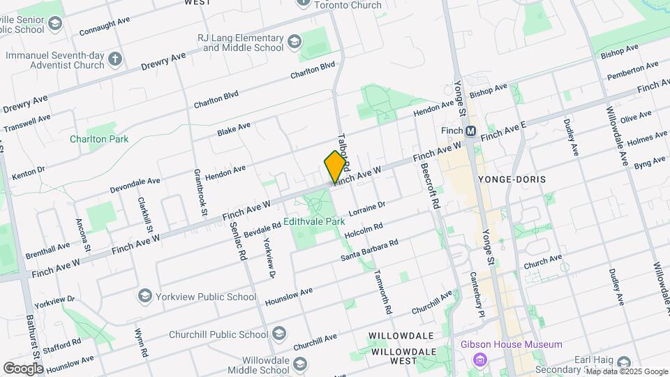 97B Finch Ave W Map and Location Details