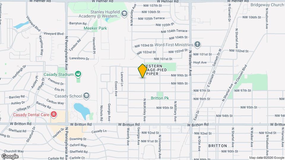 9909 N McKinley Ave Map and Location Details