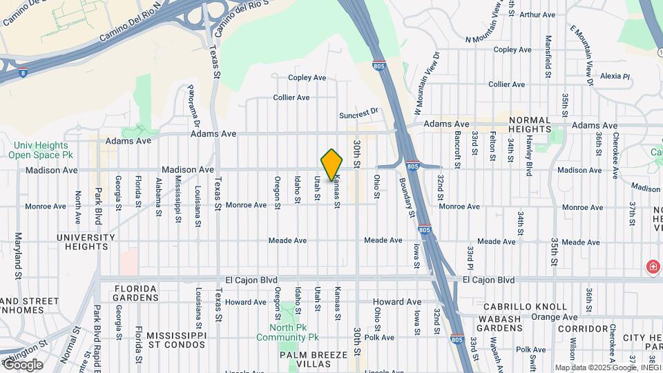 4554 Kansas St Map and Location Details