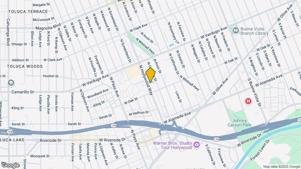 434 N Hollywood Way Map and Location Details