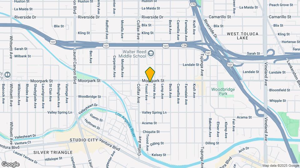 11614 Moorpark St Map and Location Details