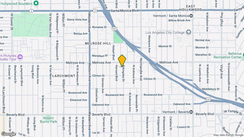 637 N Kingsley Dr Map and Location Details