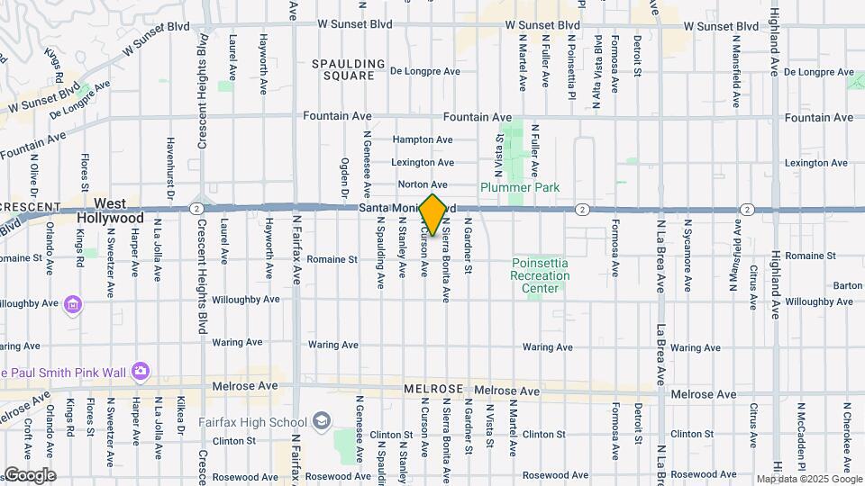 1020 N Curson Ave Map and Location Details
