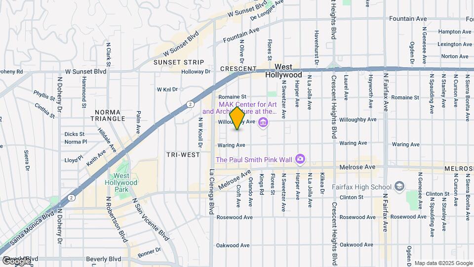 831 N Croft Ave Mapa y Detalles de la Ubicación
