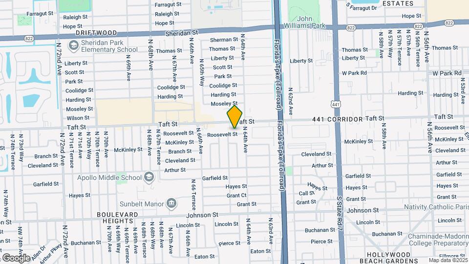 6431 Roosevelt St Map and Location Details