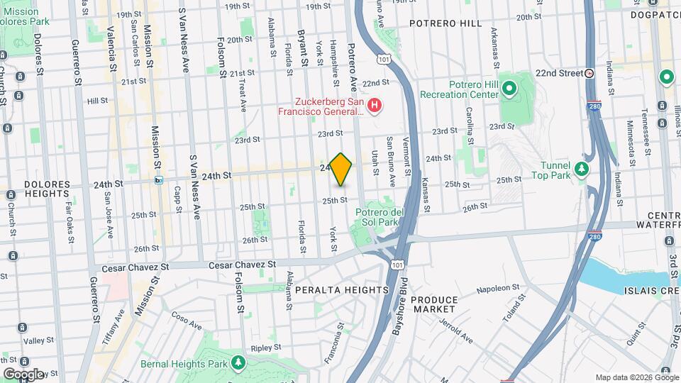 1280 Hampshire St Map and Location Details