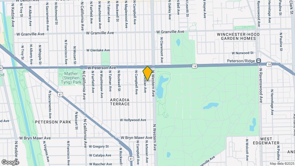 5901-5909 N Artesian Ave Mapa y Detalles de la Ubicación