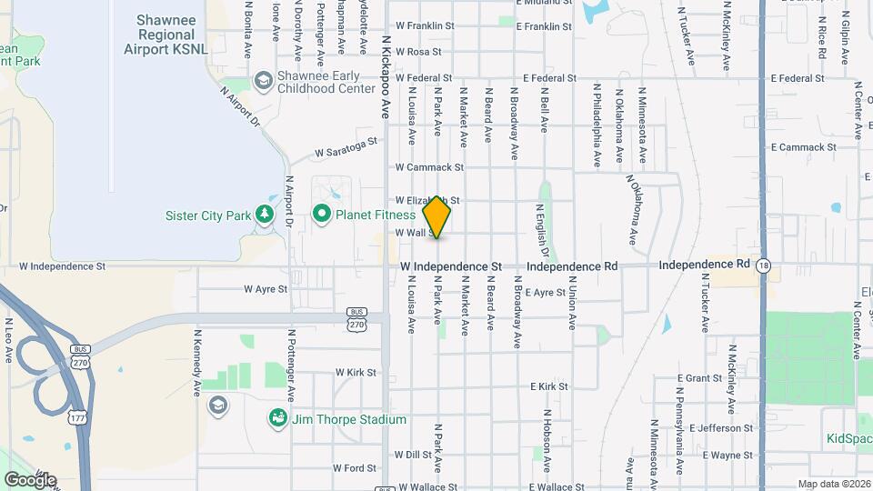 1522 N Shawnee Mapa y Detalles de la Ubicación