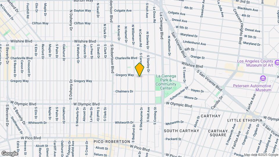 815 S Sherbourne Mapa y Detalles de la Ubicación