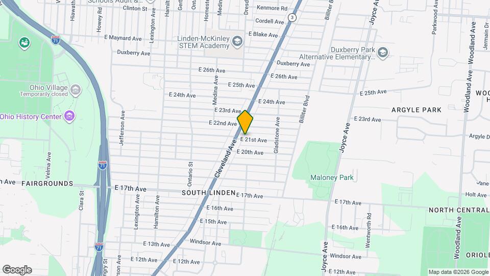 1328 E 21st Ave Mapa y Detalles de la Ubicación