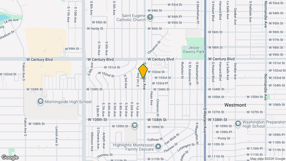 10229 S Van Ness Ave Map and Location Details