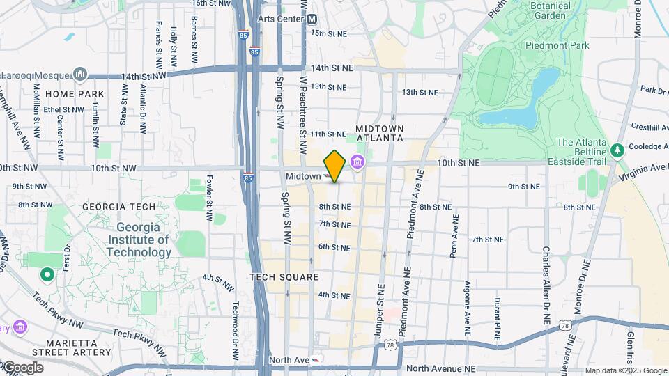 Nine15 Midtown Mapa y Detalles de la Ubicación