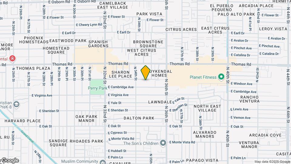 3432 E Cambridge Ave Map and Location Details