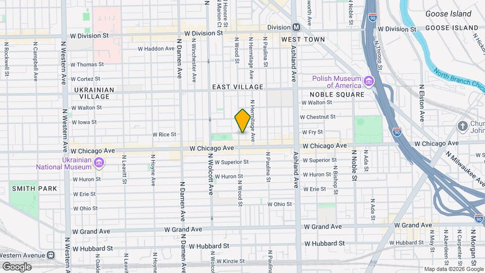 821 N Wood St Map and Location Details