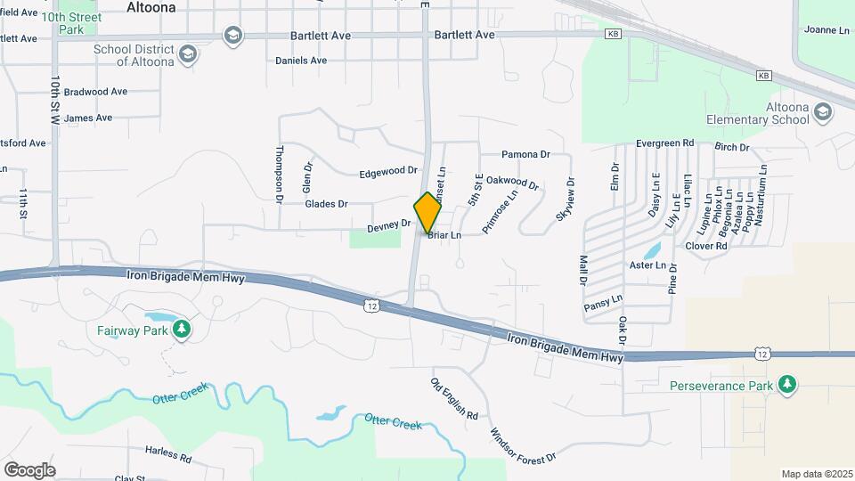 1025 Briar Ln Map and Location Details