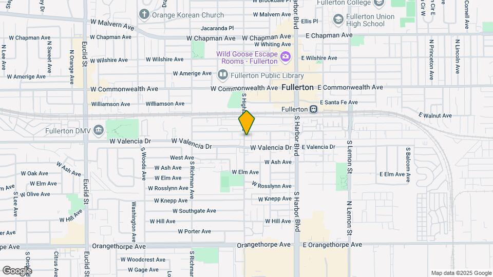410 S Highland Ave Map and Location Details
