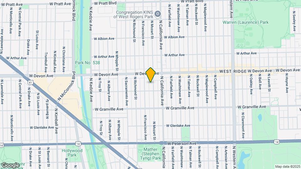 6318 N Mozart St Mapa y Detalles de la Ubicación