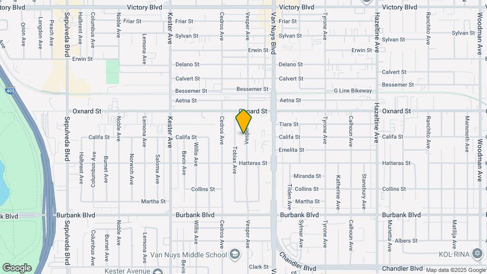 5865 Vesper Ave Map and Location Details