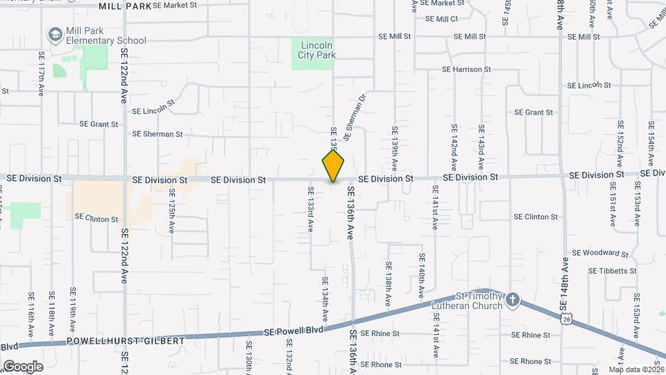 13450 SE Division St Map and Location Details