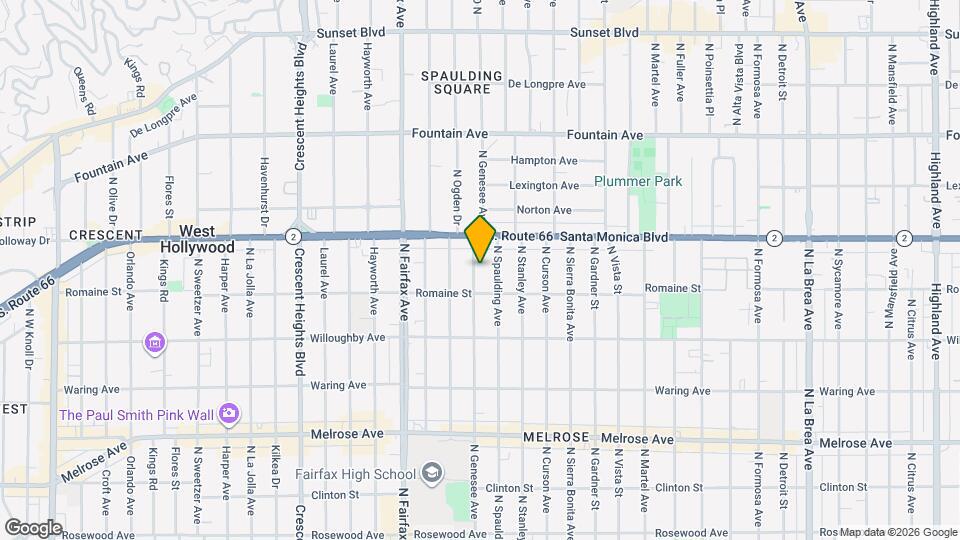 1026 N Genesee Ave Map and Location Details