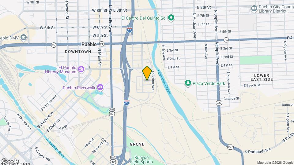 415 E Ash St Map and Location Details