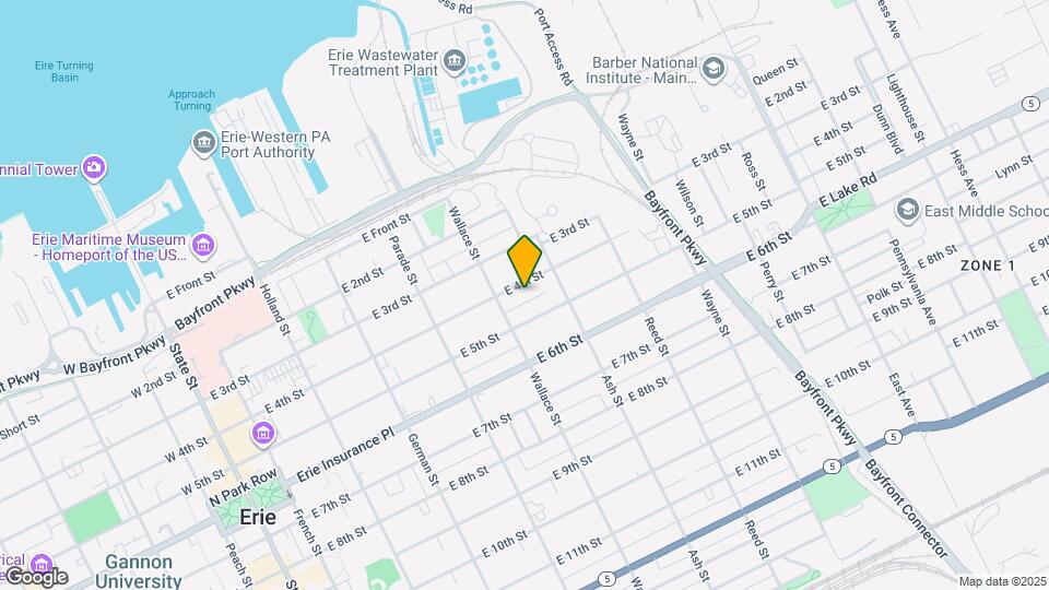 525 E 4th St Map and Location Details