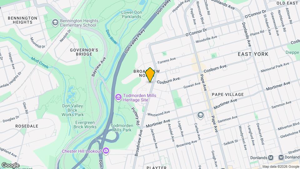 1146 Broadview Ave Map and Location Details